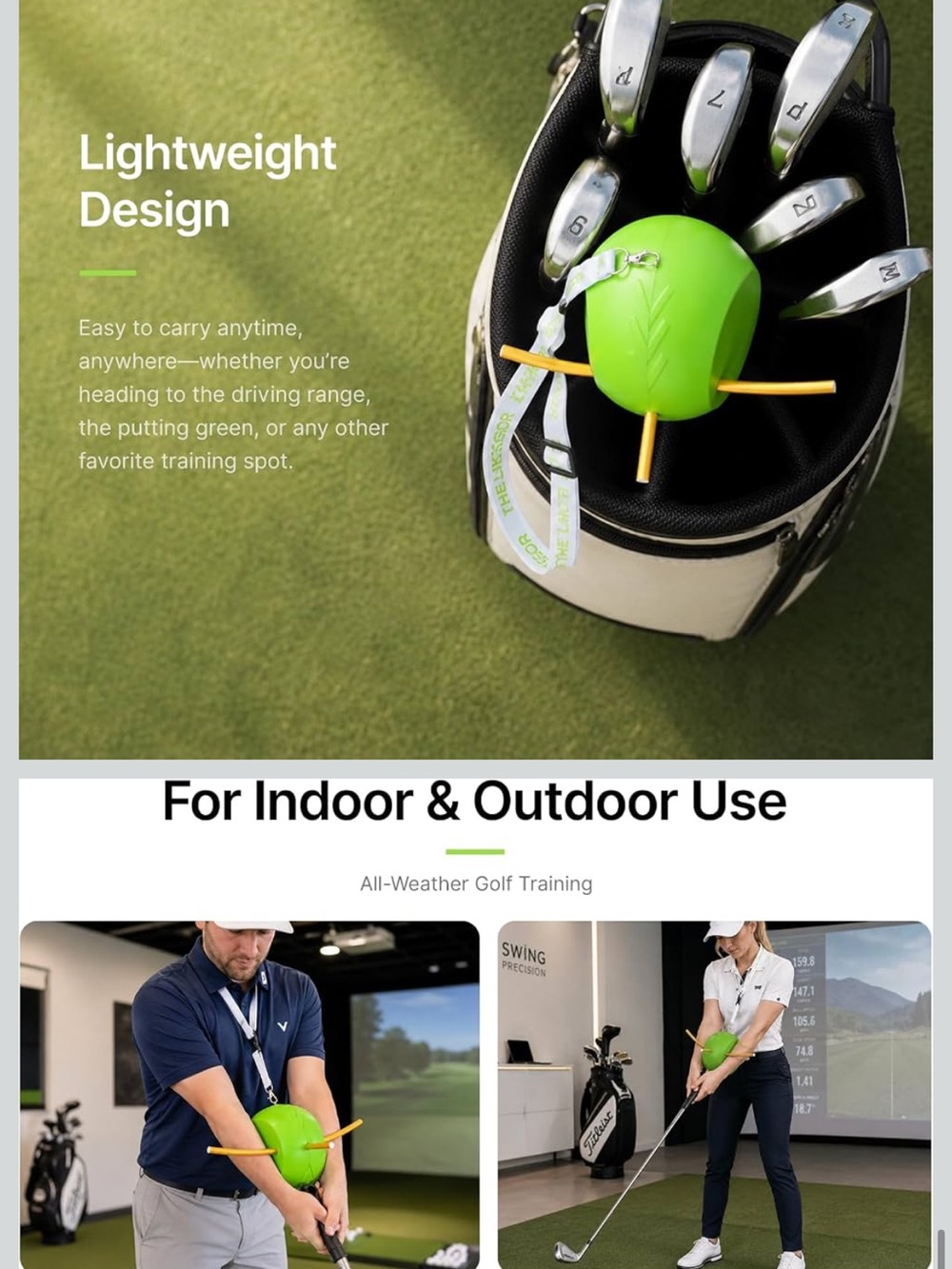 Golf Training Ball with Rope and Grip Trainer for Swing Practice - Picture 2 of 9